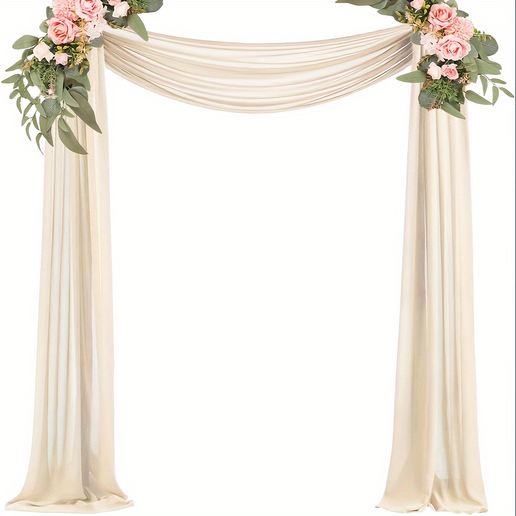 TEMU 1 Panel 72cm*500cm Wedding Arch Draping Fabric Chiffon Fabric Sheer Drapes For Wedding Ceremony Engagement Party Bridal Shower Decoration