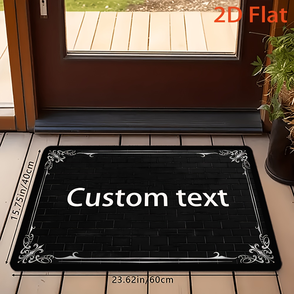 TEMU A Custom Text Pattern Non-slip Mat, Personalize Your Text And Brick Pattern Carpet, Soft And Durable, Unique Entrance Rug, Made Of Flannel