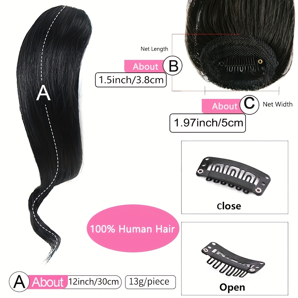 side hair bangs 100 human hair clip in hair extensions elegant for daily use cosplay party hair bangs valentine gift   gender women   body wave hair material human hair details 3