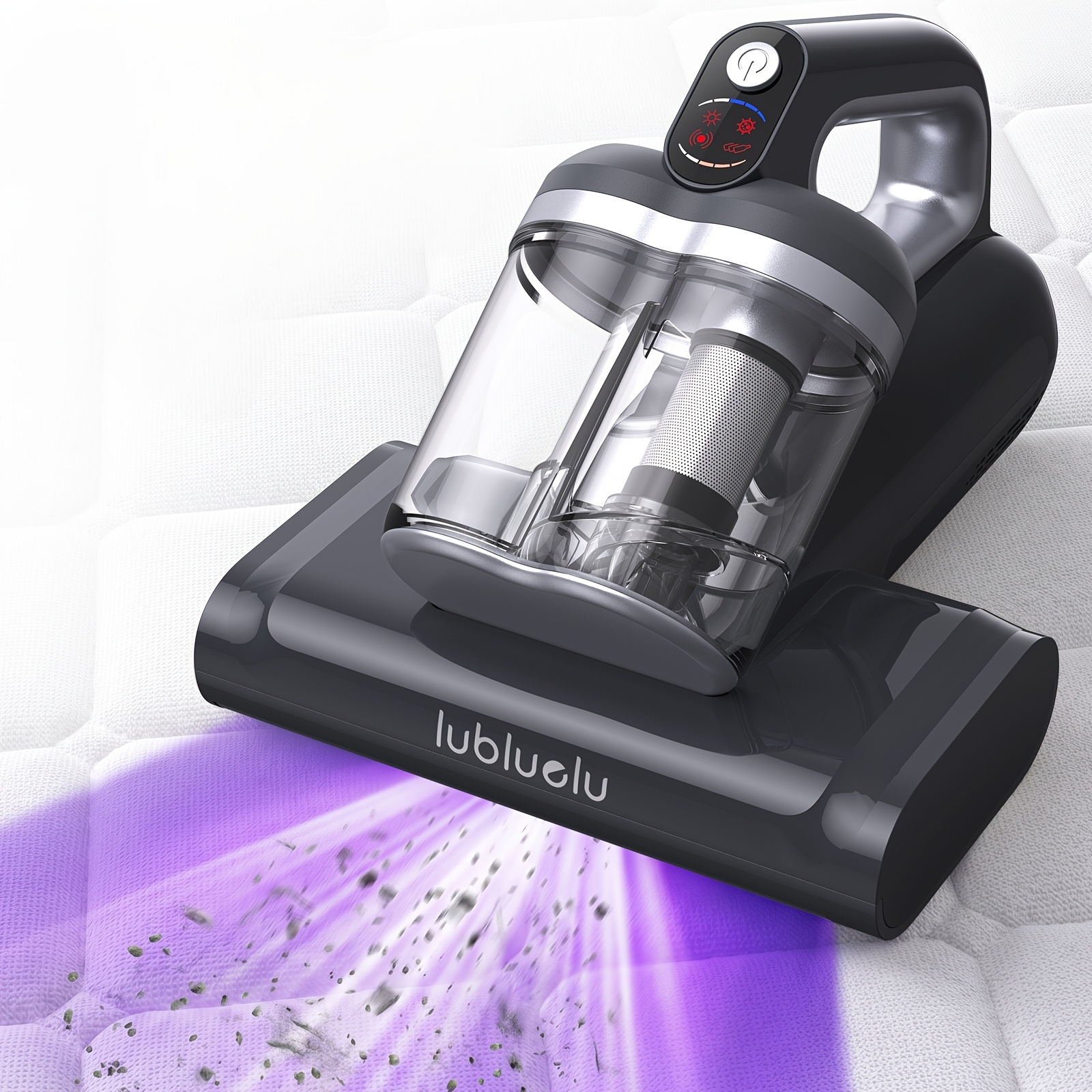 Lubluelu Cordless Mattress Vacuum 19kpa, Dust Vacuum Cleaner With Purple Light, Technology Cleaning, Brushless Motor, Rolling Brush, Hot Air Drying, Filtration For Bedding