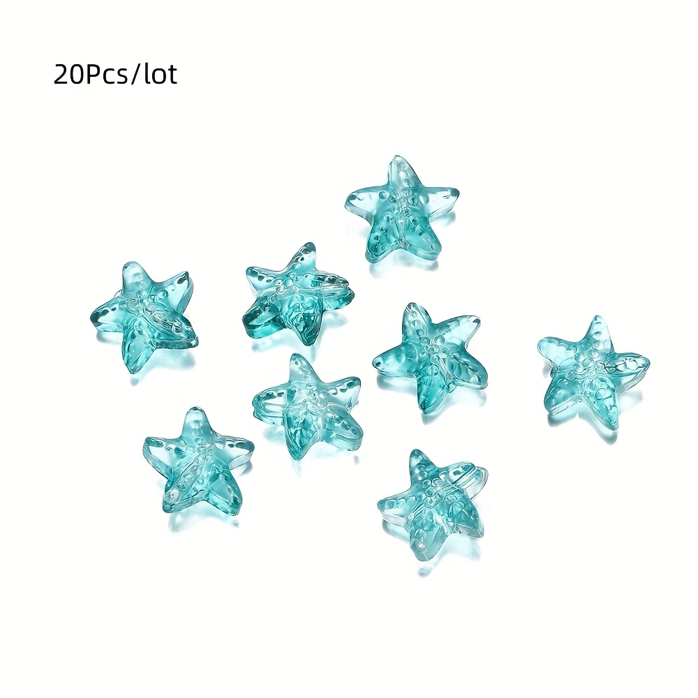TEMU Conjunto de 20 Piezas de Cuentas de Estrella de Vidrio - Abalorios Sueltos Multicolores de 15x15.5mm para Hacer Joyería DIY, Pendientes y