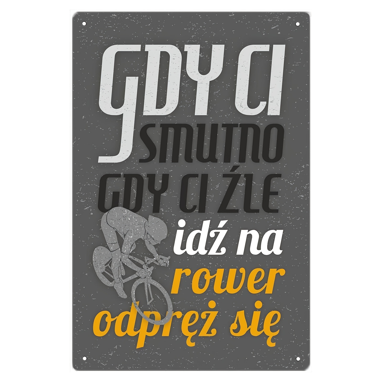 

Room Decor 1pc Inspirational Iron Metal Poster Sign, 8x12inch/20x30cm, "gdy Ci Smutno Rower" Motivational Quote Wall Art, Decor, Tin Sign