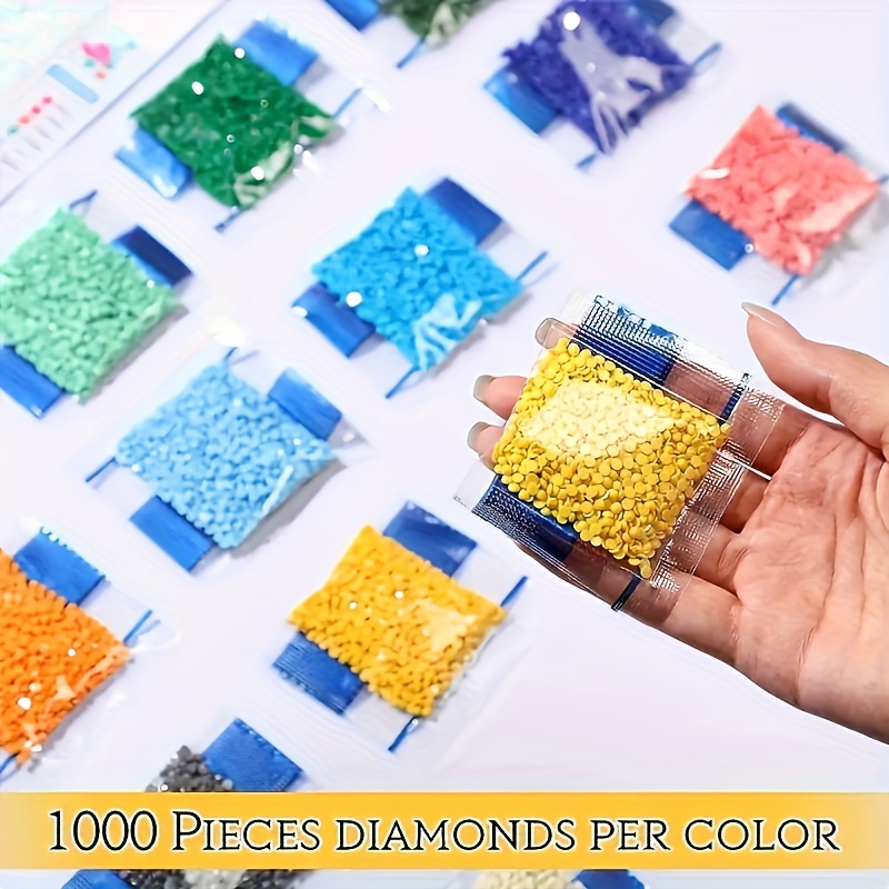 

20,000 Pieces Of Round Diamond Rhinestone Beads For Diy Diamond Art Crafts (1000 Pieces Per Bag) In 20 Colors - Acrylic (pmma) Material