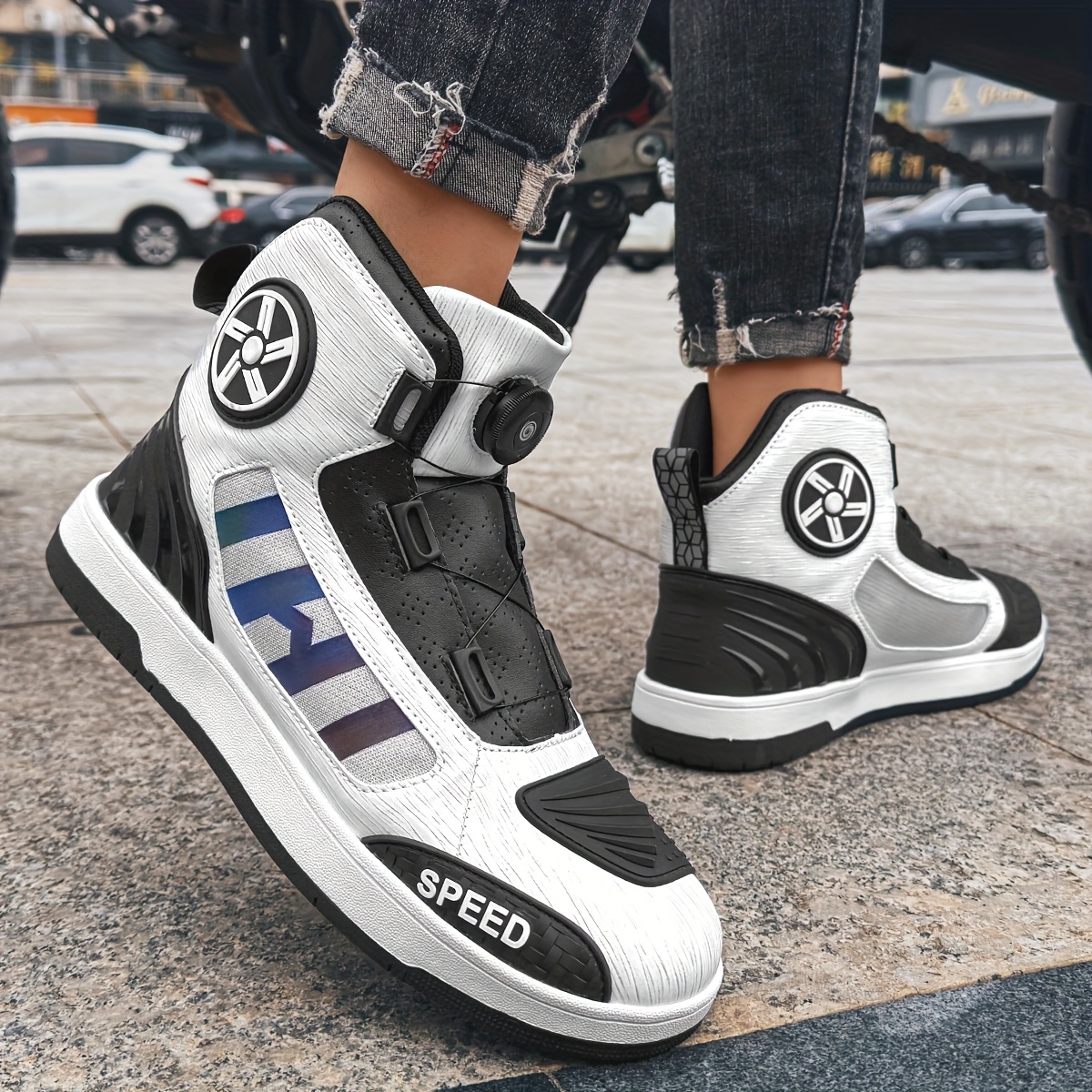 zapatos de motocicleta para hombre botas protectoras cintura con