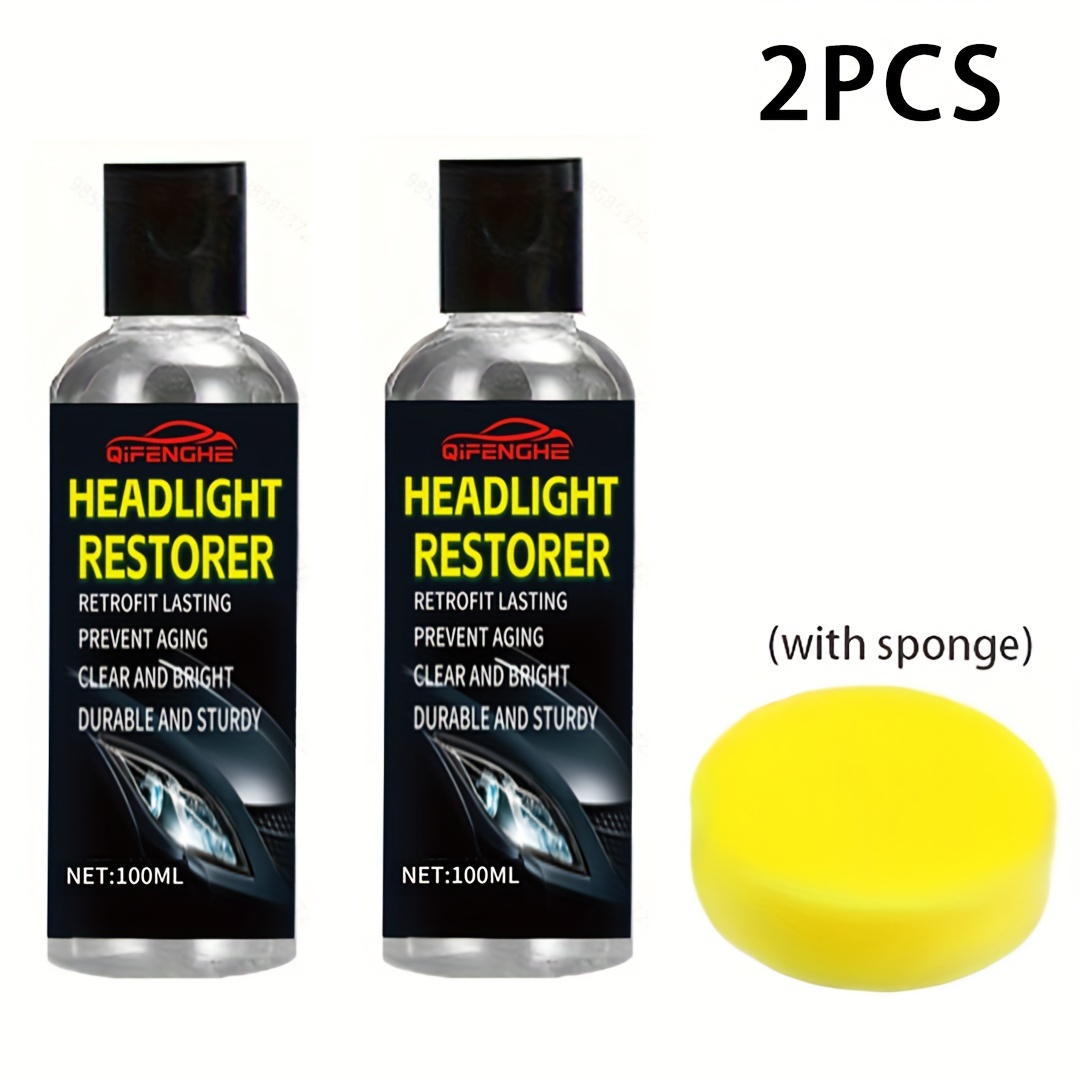 TEMU Car Headlight Restoration Fluid Automotive Headlight Oxidation Yellowing Scratches Blurring Enhancement Crystal Plating Coating Refurbishment Agent 8.45oz