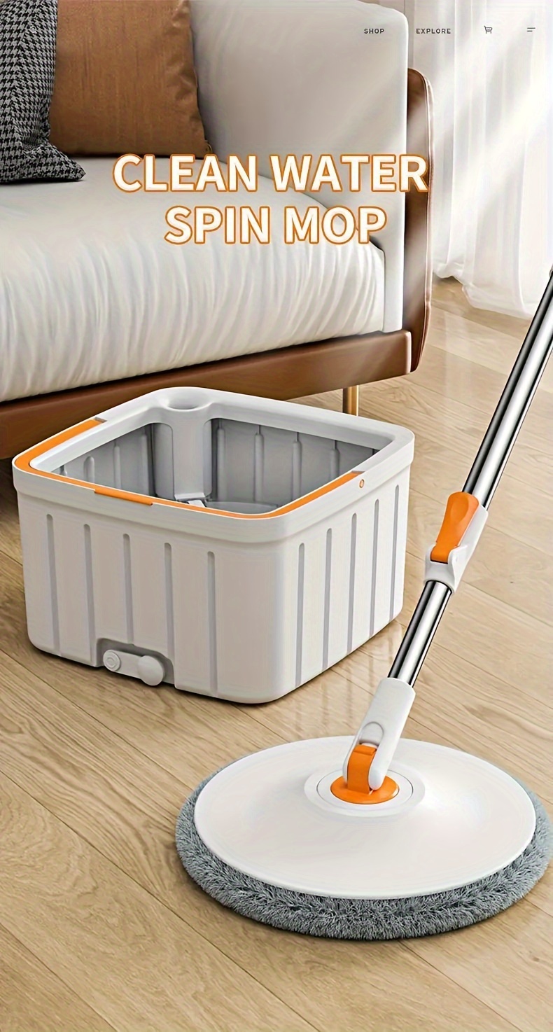 ergonomic 360 swivel mop and bucket set   cleaning solution for home kitchen   details 0