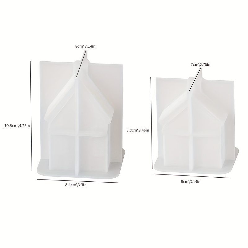 TEMU Resin Silicone Jewelry Mould 2pcs/set Epoxy Mold Home With Windows Door Candle Molds Handmade Gypsum Ornament Mold Home Decor Making Supplies