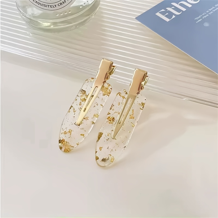 2pcs Acetate Seamless Hair Clip Women's Side Clip Headdress Bangs Clip Forehead Hairpin Makeup Exquisite Small Clip