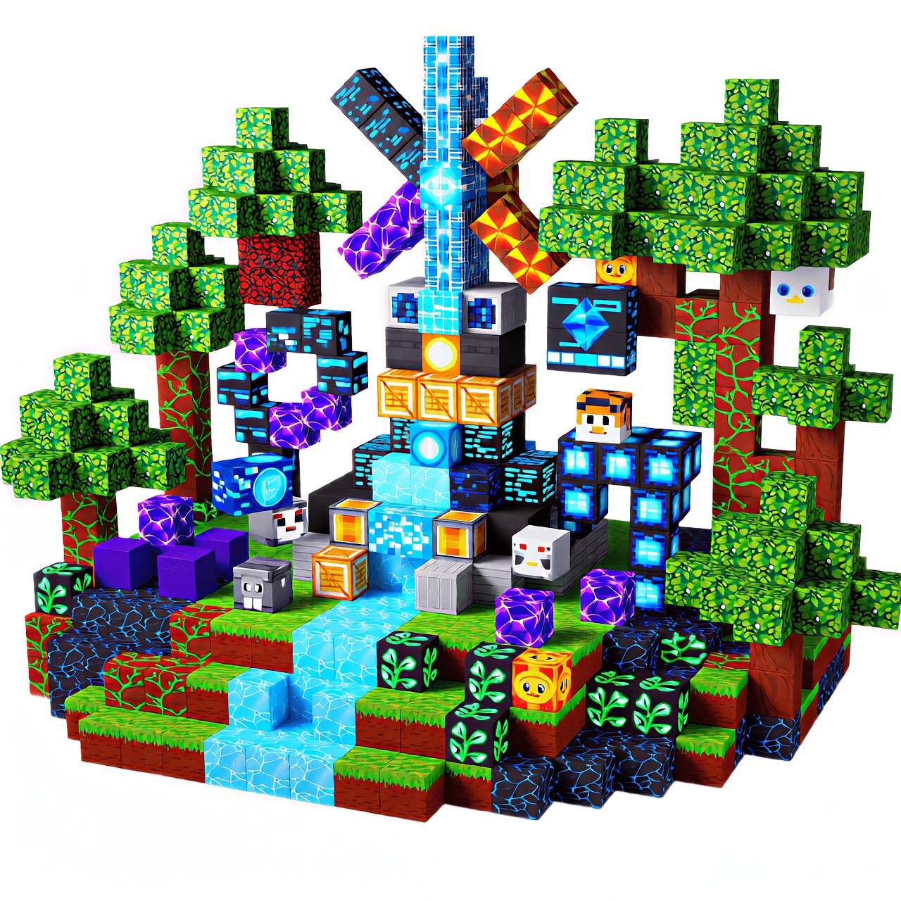 100pcs Magnetic Cubes for Creative Building and Learning