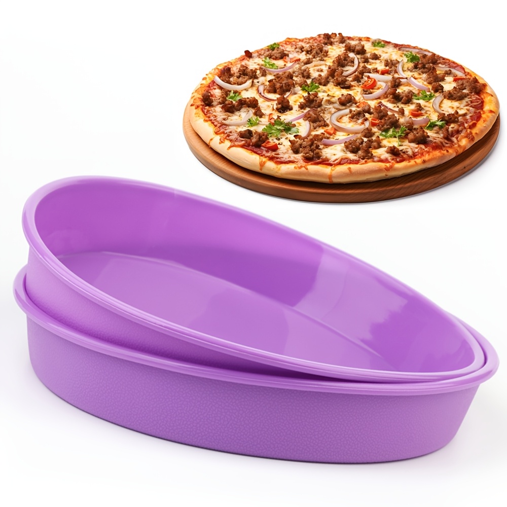 

1pc Round Silicone Cake Pan, 9-inch Baking Mold For Pizza, Birthday, Christmas, Valentine's Day, Graduation, , Grandparents Day - Oven Safe Round Cake Baking Dish