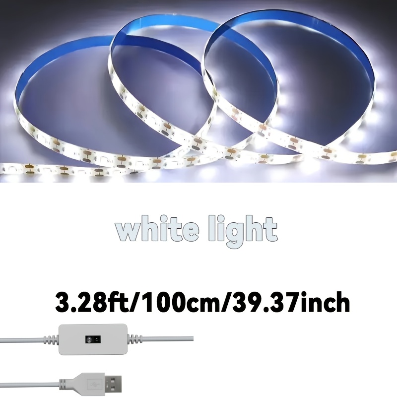 Smart Led Strip Lights With Motion Touch Sensing Control, Easy Switch, Usb Interface, Warm Light/cool Light, Perfect For Lighting In Tv Areas, Kitchens, Cabinets, And Closets - With Double-sided Tape