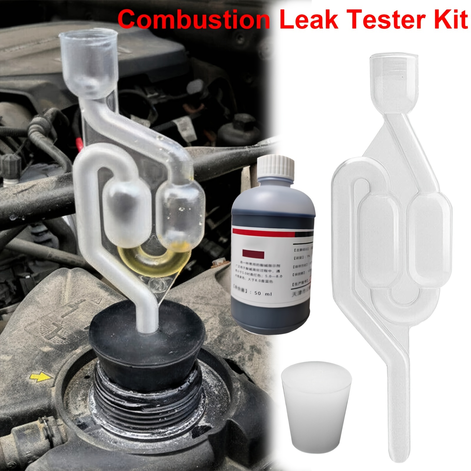 

1pc Pvc Leak Tester Kit, Uncharged Blown Detector, 50ml Fluid For 25 Tests, Compatible With Petrol/diesel Vehicles