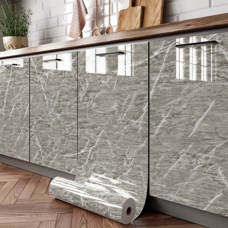 

Marble Wallpaper - Waterproof, Oil-resistant Pvc For Kitchen Backsplash, Bedroom, Living Room Walls & Furniture Makeover - Home Decor