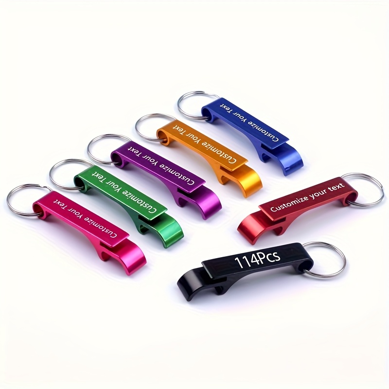 TEMU 52pcs/114pcs Custom Metal Keychain Bottle Opener - -use Keyring & Bottle Opener, Compact Opener Suitable For Parties, , Beer Festivals,