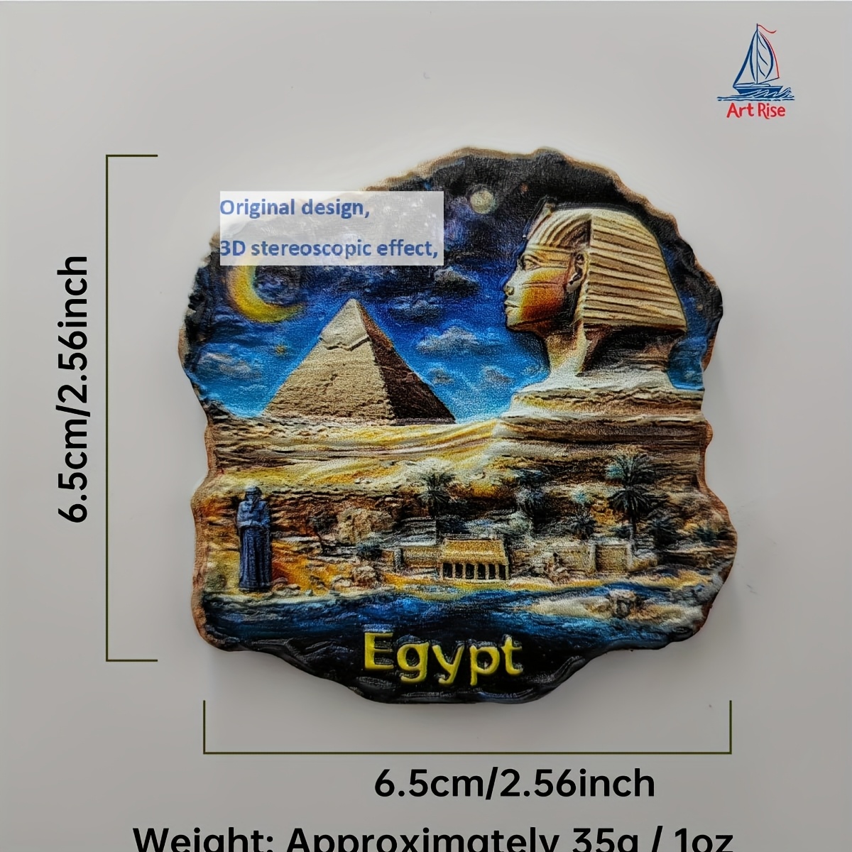 Image of 1pc Egypt Travel Innovation Refrigerator Patch, Sphinx, Travel Souvenir, Kitchen Decoration Gift, Retro Style, Christmas, Christmas Eve