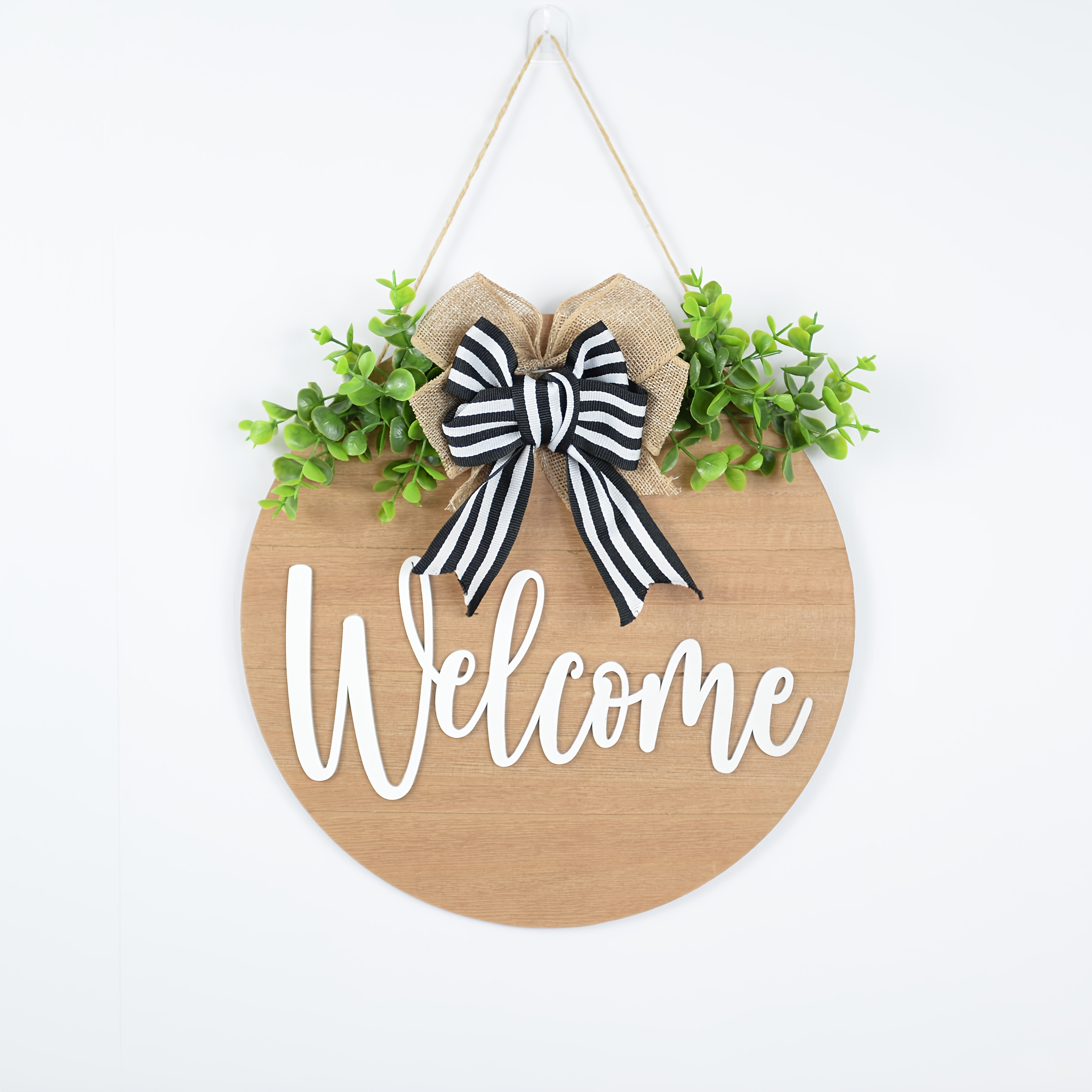 Image of A 3d Welcome Sign For The Front Door, A Brown Wreath Decoration For , Suitable For Farmhouse Family Bars, Outdoor And Indoor Hanging Gifts, Room Decor, Home Decoration, And Decoration