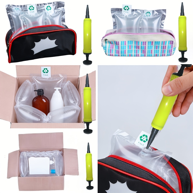 TEMU Produit combiné de sac à airbag anti-collision et de support, 1 outil de gonflage de couleur aléatoire et 100 sacs de gonflage, adapté pour , ,