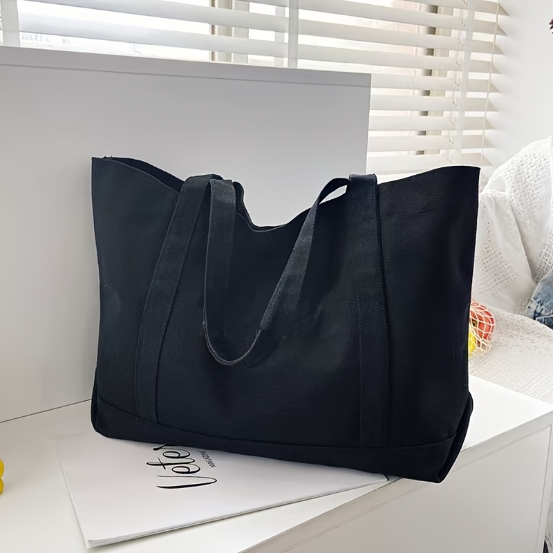 Image of 1pc Extra Large Colorful Canvas Bag Large Capacity Tote Bag Crossbody Bag New Commuter Bag Shoulder Bag Shopping Bag School Work Shopping Bag