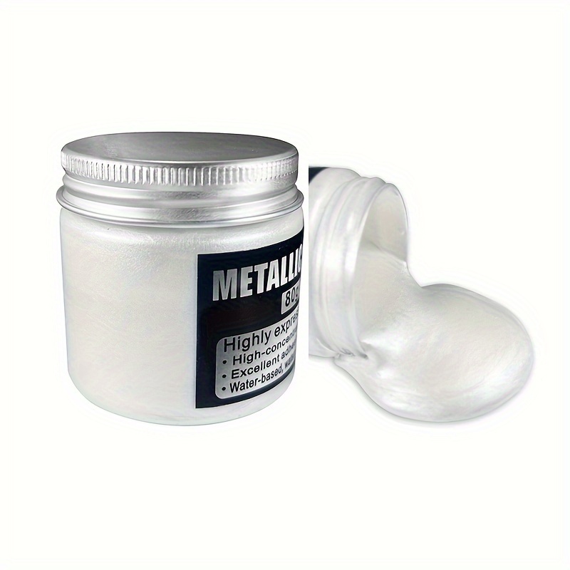 

80g Vinyl Material Pearlescent White Acrylic Metallic Paint, High Concentration Water-based For Diy Crafts And Art Projects