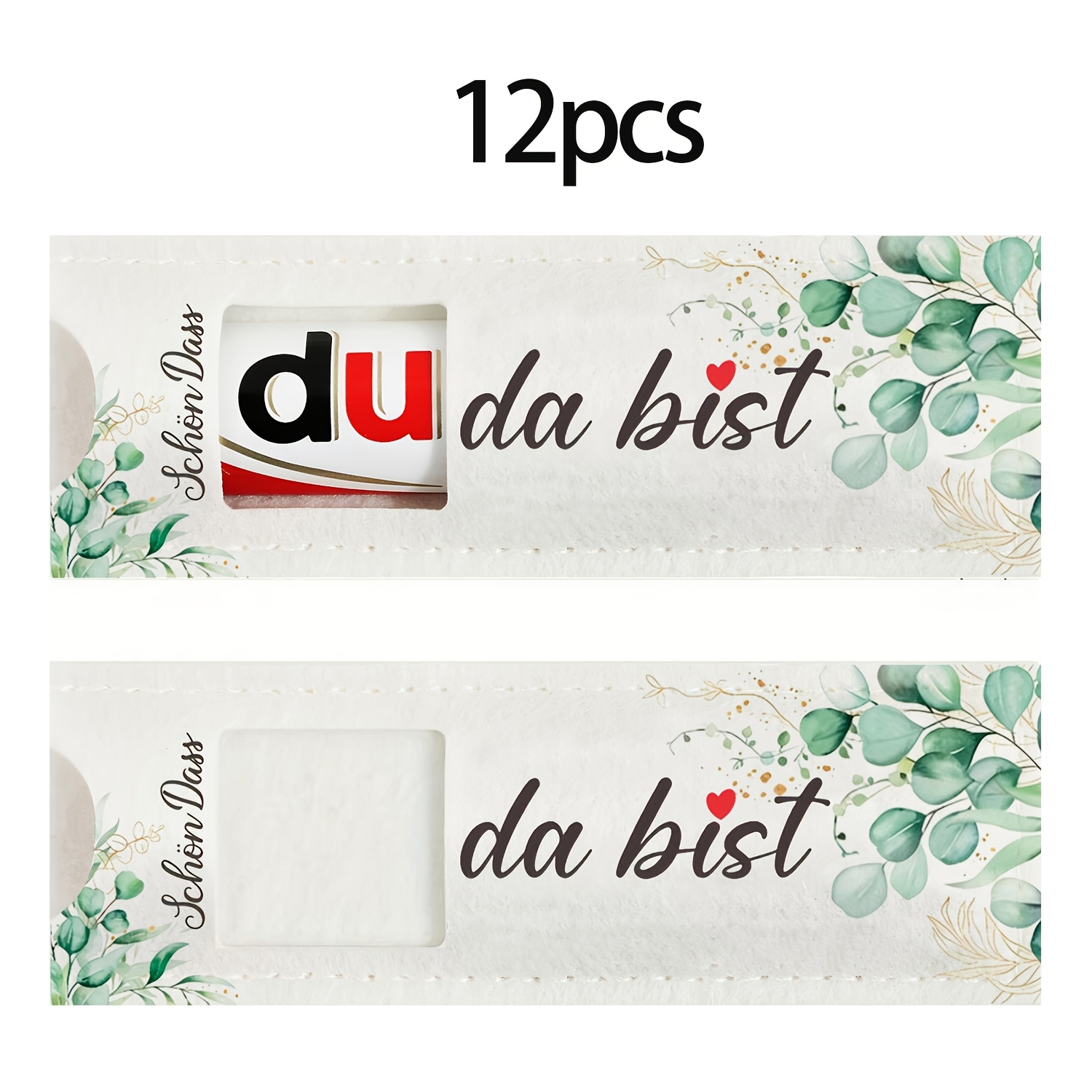 E-shop Geschenk für Sie/Ihn 12-teiliges Filz-Party-Geschenkbox-Set, bedruckt mit dem deutschen Spruch „Schön, Dass Du Da Bist!“ für Gastgeschenke,