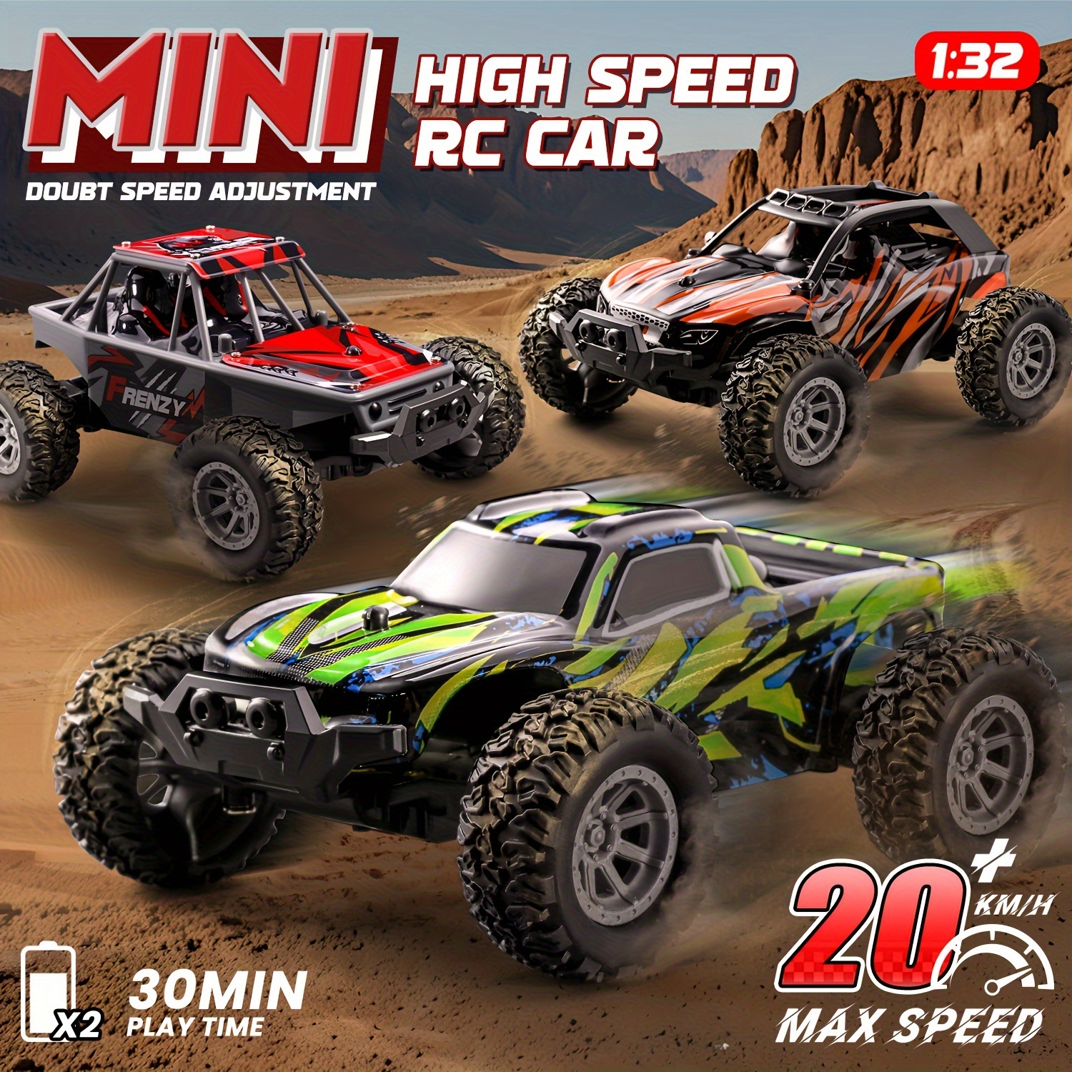 

1:32 Rc Car, Top 20km/h, 2.4ghz Toy Car, Ideal Gift For Boys And Girls, Christmas Gift