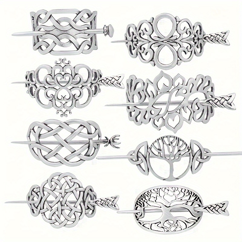 

8 Pcs Vintage Viking Tree Of Life Hairpins Viking Hairpins Celtic Hairpin Stick Slide Accessories Jewelry Gifts