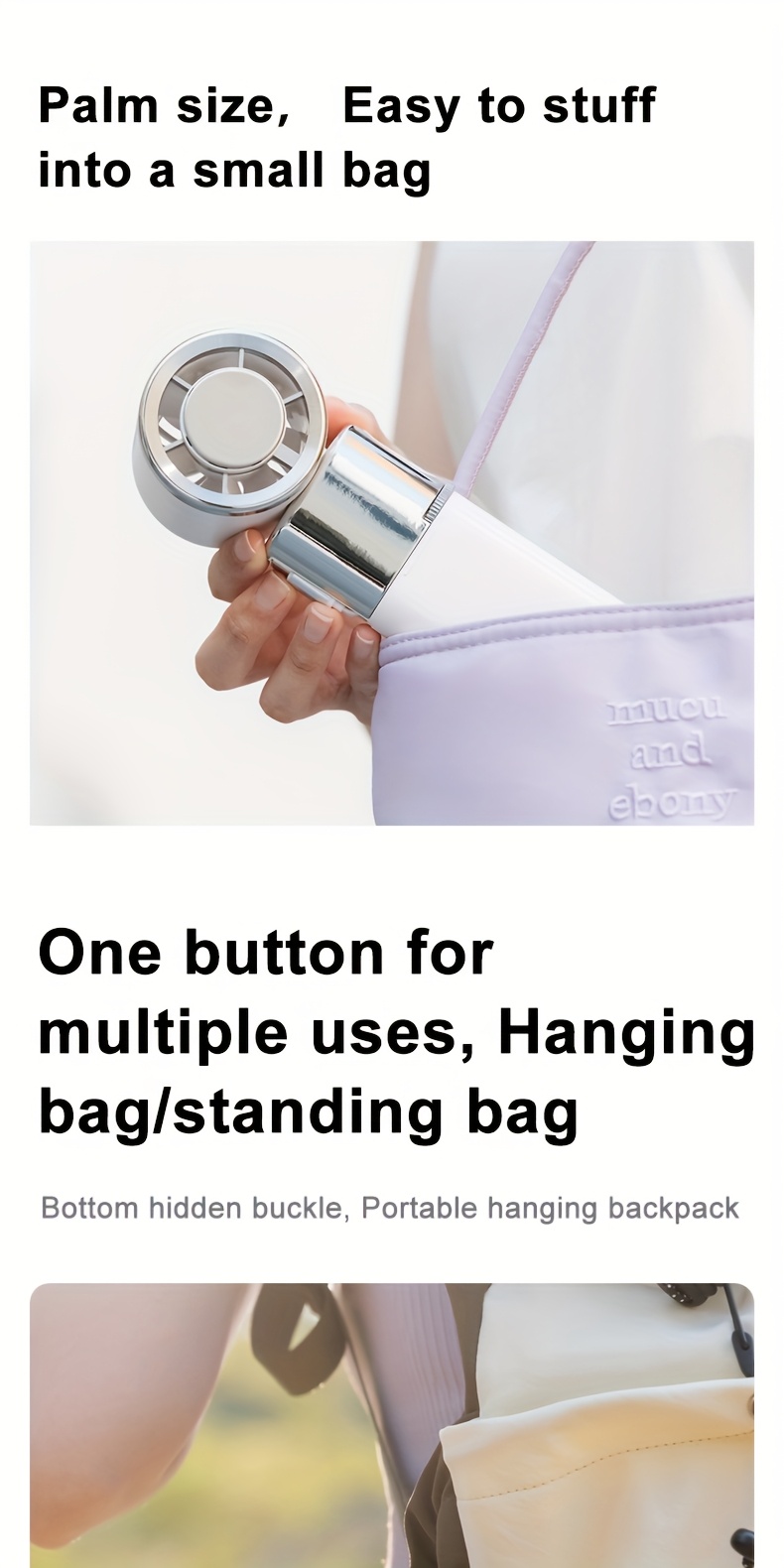 Handheld neck fan with a 130-degree adjustable head, built-in cooling pad on the fan surface for rapid temperature reduction, supports up to 10W fast charging via large 6000mAh battery, includes creative retractable lanyard and buckle strap