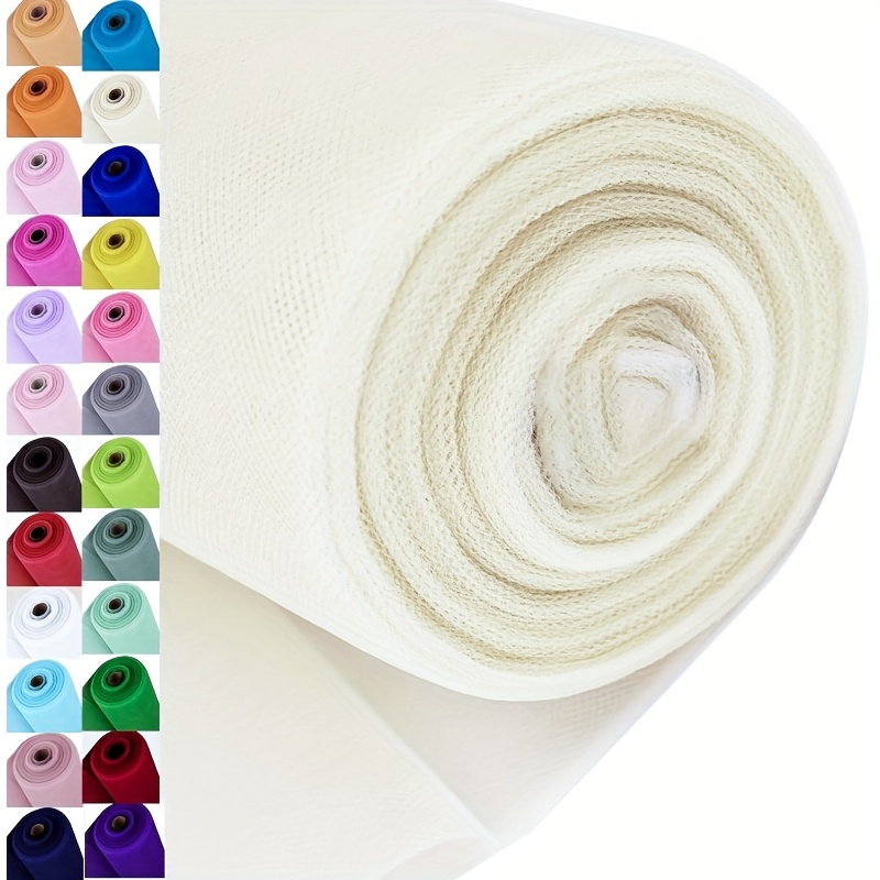 TEMU White Tulle Fabric Roll (without Spool ) 137cm By 36.5m, Large Size 54" By 40 Yards (120ft) Tulle Wedding Party Decoration, Tutu Skirt, Table