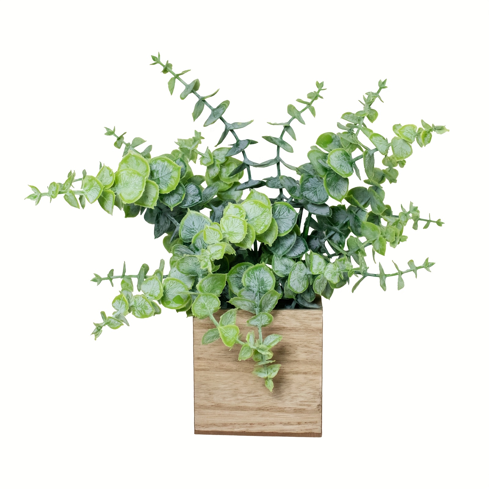 Image of 1pc Simulated Eucli Potted Plants, 9.4-inch Artificial Simulated Green Plant Formula Pot, Suitable For Study Decoration, Home Decoration, Office Bookshelves Decoration, Exquisitely Life!