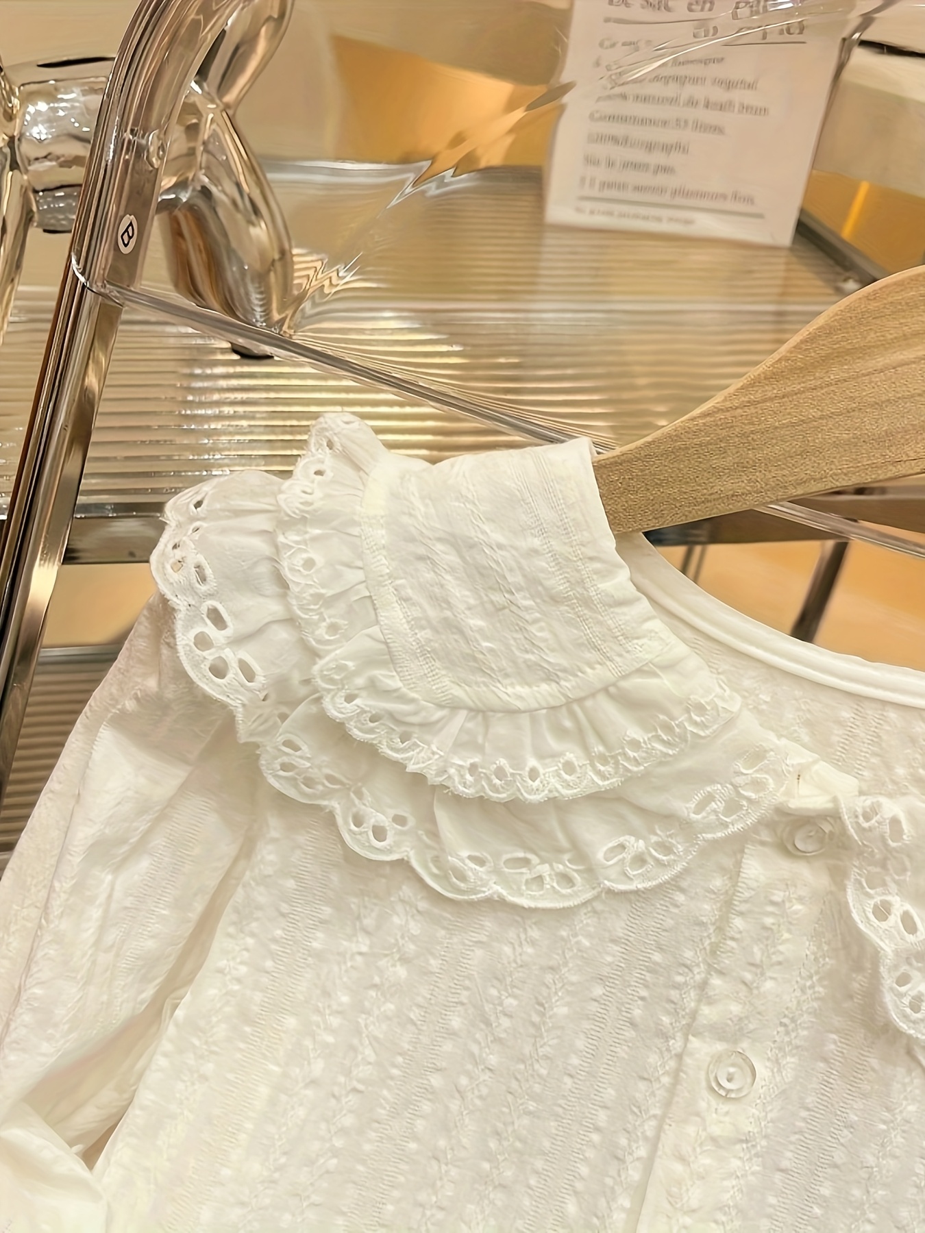 girls shirt long sleeved 2025 spring and autumn childrens double layer doll collar shirt girls top korean version   Product details 3