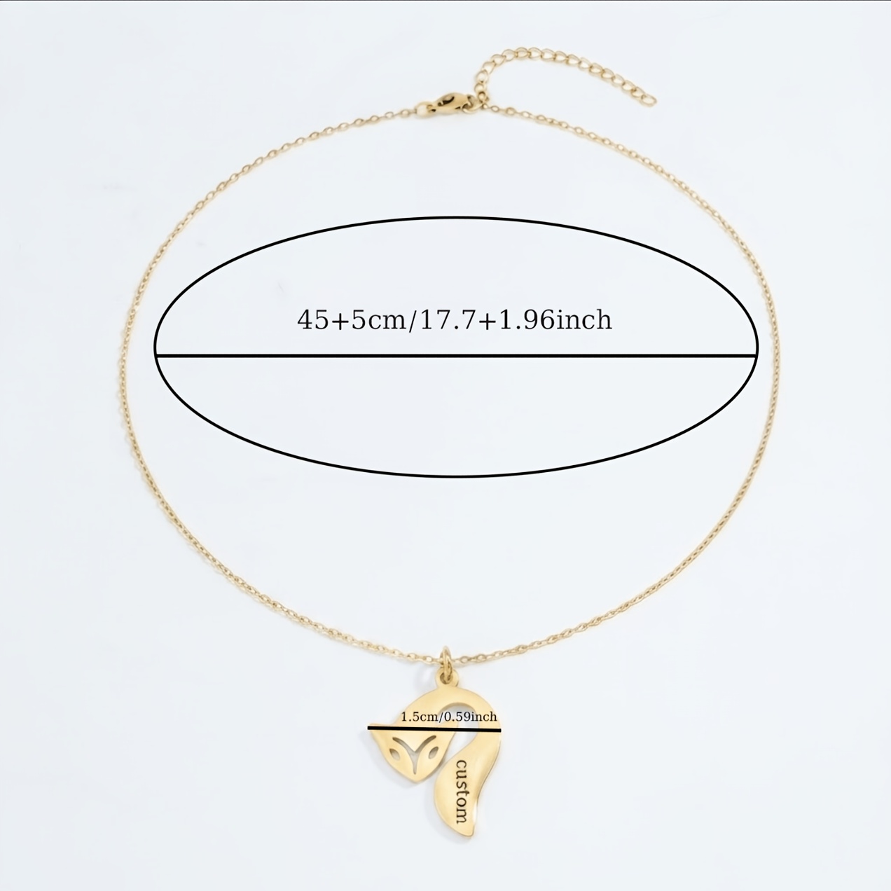 Customizable Engraved Little Fox Necklace, Premium Gift for Her