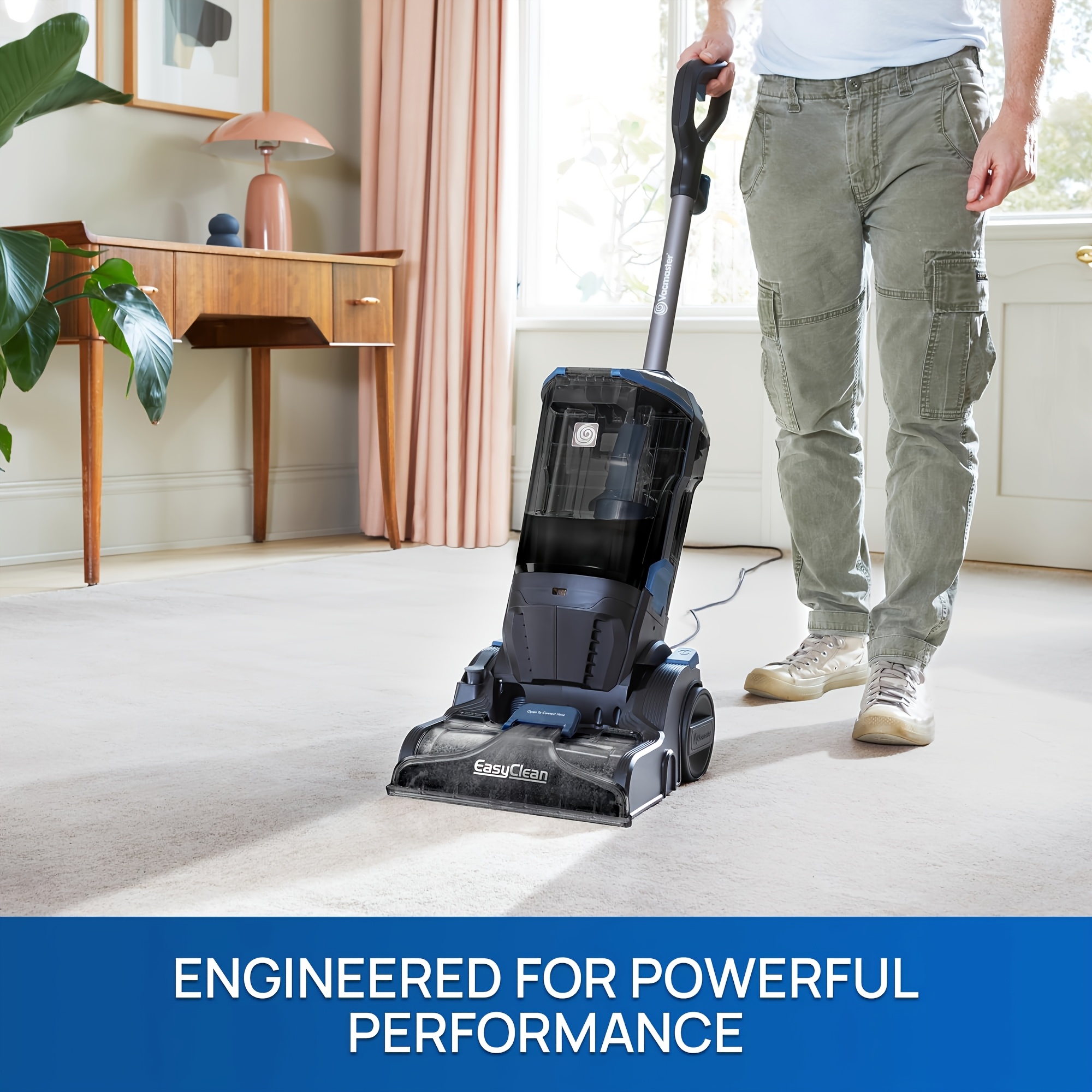 E-shop Teppichreiniger, leistungsstarker 750W Motor, 4.2L Tank, doppelte rotierende Bürstenrollen, schnelles Trocknen, Tiefenreinigung, aufrechter
