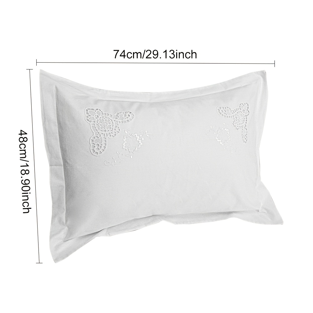 2pcs Pack Vintage Embroidered Cotton Pillowcases Suitable For Use - Flat-weave Bedspread, Envelope Closure, Machine Washable Soft Covers For Home & Hotel Use