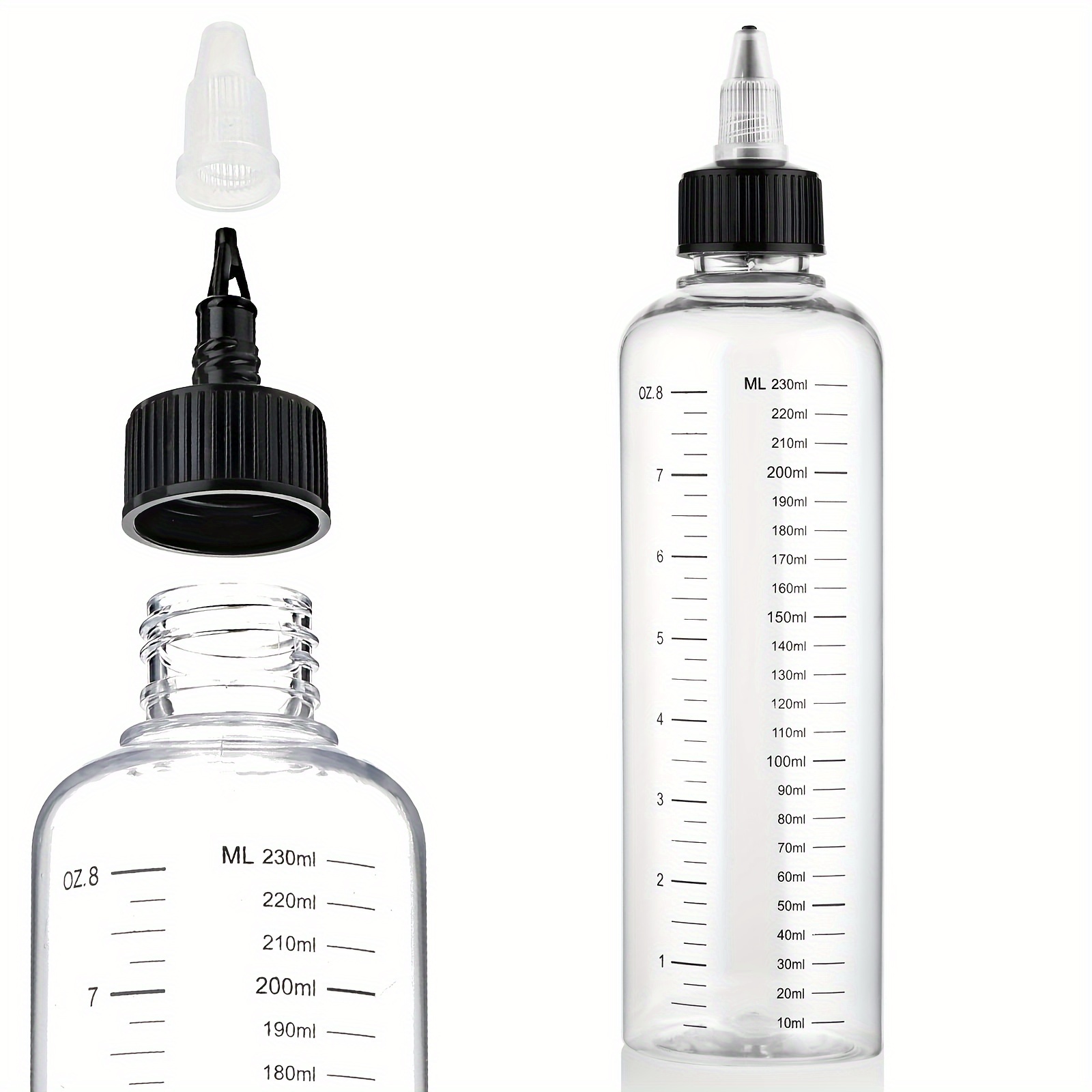 

2pcs Hair Oil Applicator Bottle, 230ml Squeeze Oil Applicator Bottle For Hair, Oil Bottle Applicator With Caps, For Salon Hair Care Coloring Paint