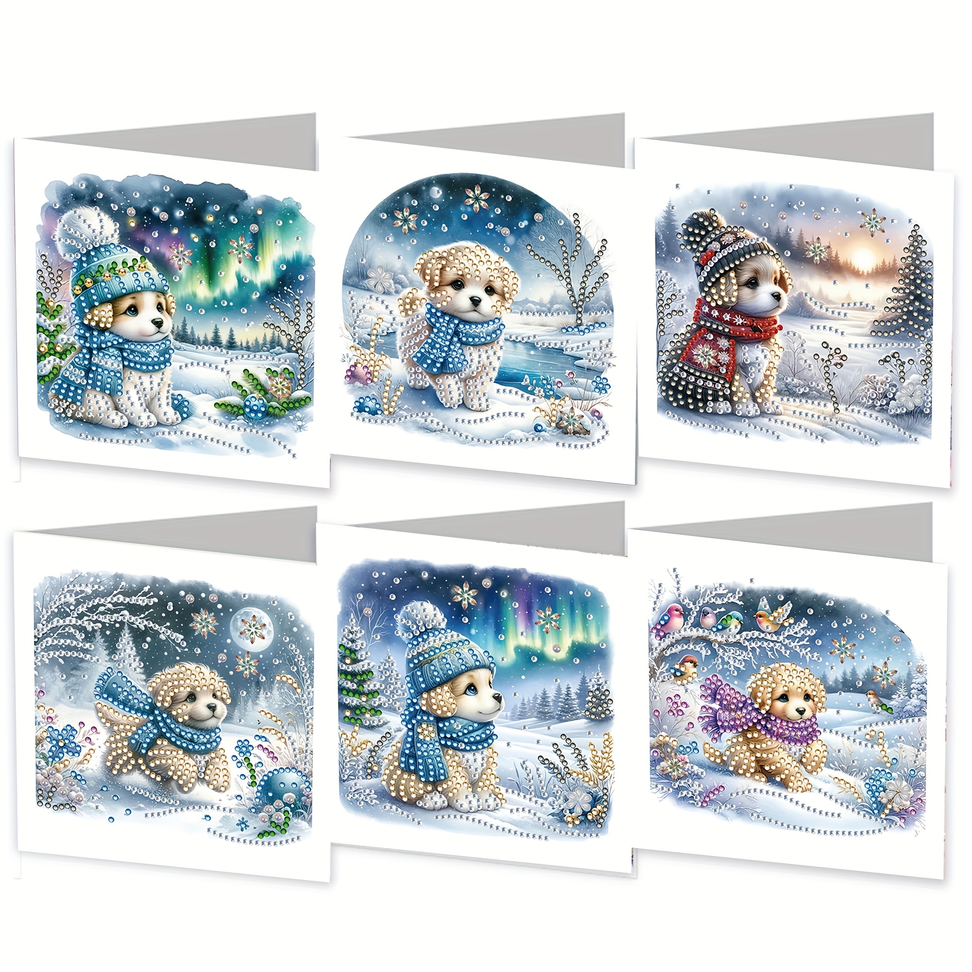 6pcs Diamond Painting Kit Pattern Greeting Card Expressing Conveying For Elders Relatives Etc. Marxey Product Unleashing And Imagination Handmade Gift Happy Birthday