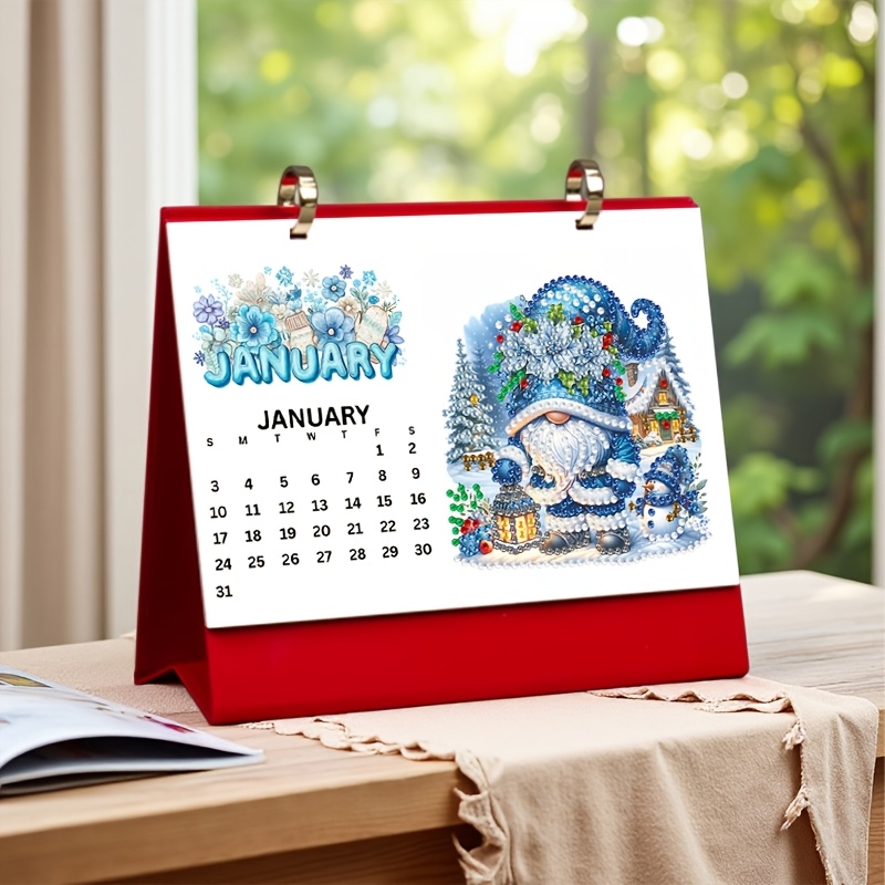 E-shop 2D Flach, 1 Stück 2027 Niedliches Urlaubsmuster Diamantmalerei Handgemacht DIY Urlaubsserie Muster Kalender, Neujahrskalender,
