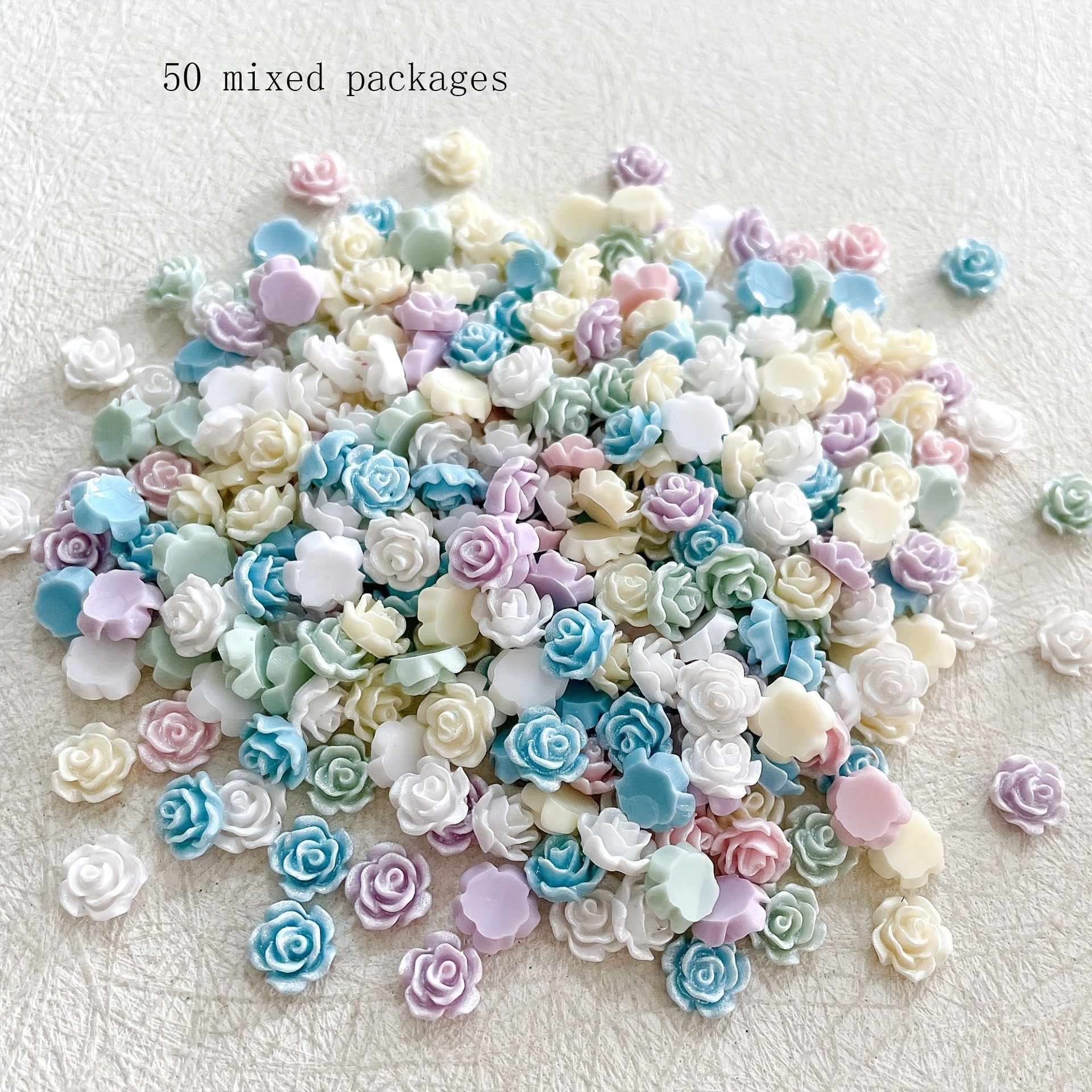 50pcs Assorted Mermaid Camellia Nail Charms