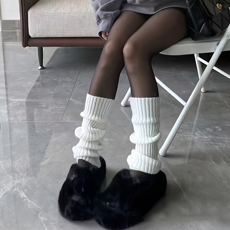 1 Pair/3 Pair Women's High-Knee Socks - Solid Color with Side Stripes, Ribbed Texture & Elastic Cuffs, Comfortable Stretchy Stackable Socks for Fall Winter, Versatile for Casual & Formal Outfits, Layering Socks, Fashionable Socks, Durable Knitwear