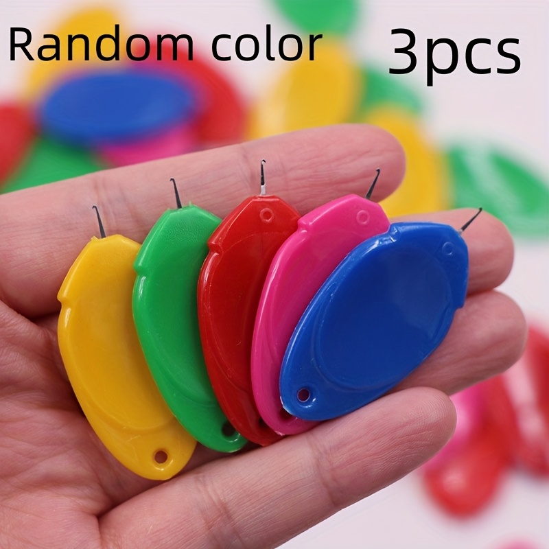 3pcs Random Color Automatic Threader - Ultra-compact, Easy Threading, Suitable For Small Diameters, Compatible With Sewing Machines, Embroidery, Craft Projects, Garment Plastic Quick Threader