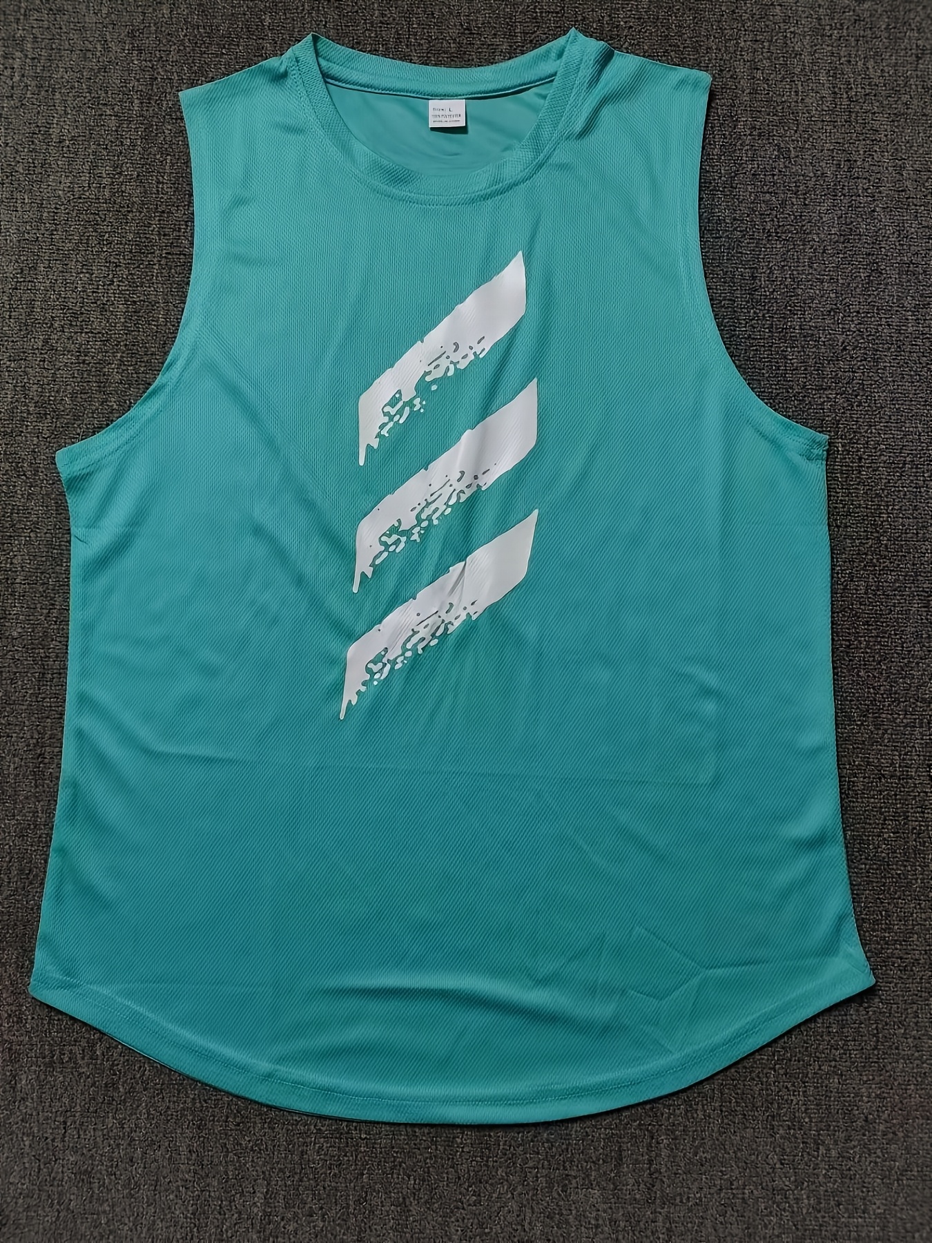 Men'S Sleeveless Mesh Tank Top - Quick-Dry, Breathable Athletic Vest with Geometric Design, Round Neck & Chest Pocket for Running, Gym, and Casual Summer Wear, Gym Clothing | Geometric Pattern | Quickdry Materia