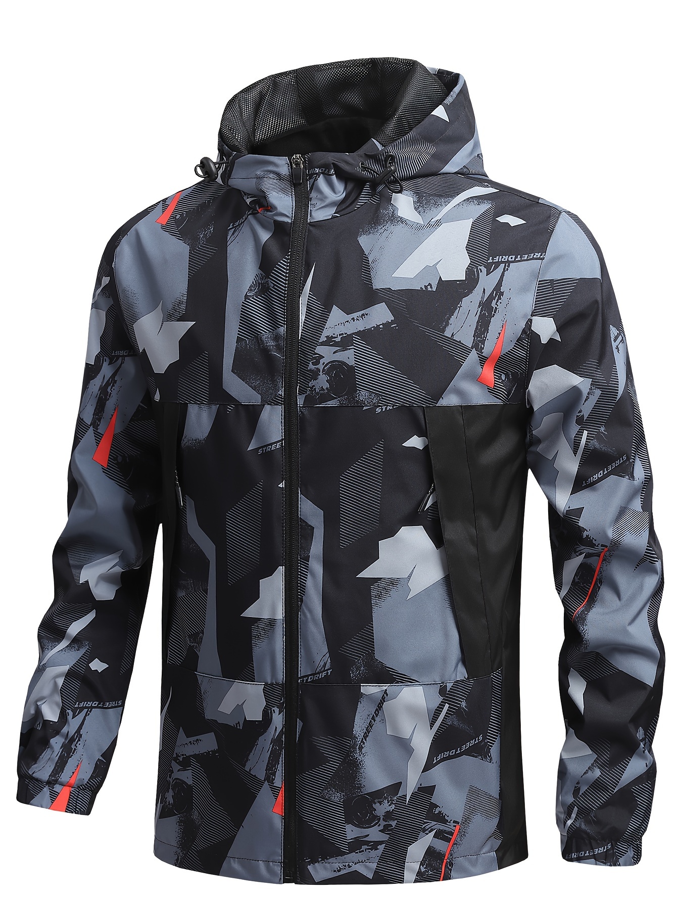 herren jacke geometrischem muster kapuze sportlicher Temu Austria