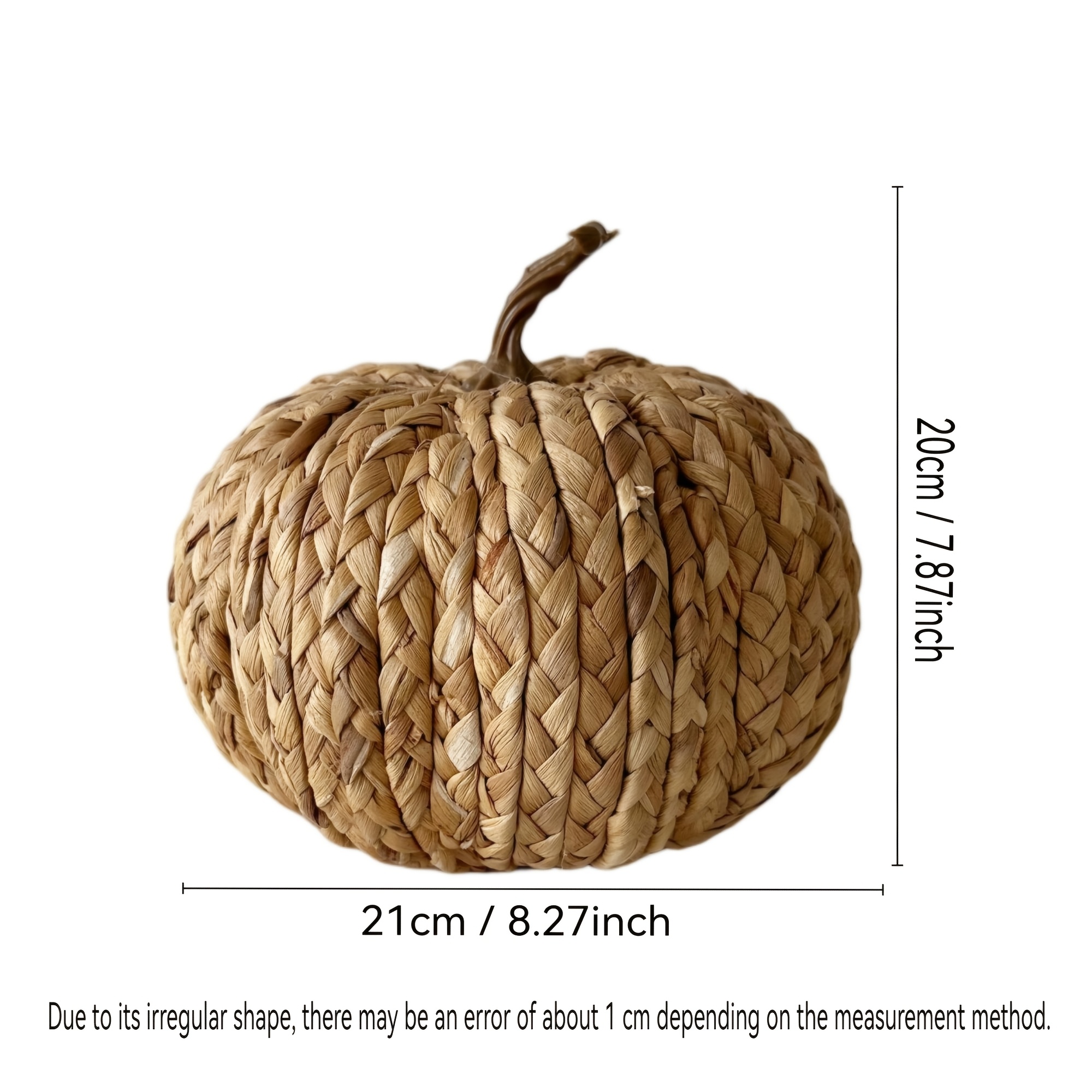 TEMU 1pc Large Woven Pumpkin Decor - Rustic Farmhouse Suitable For Halloween, Thanksgiving, Christmas, Centerpiece, Woven Pumpkin Ornament For / Fall
