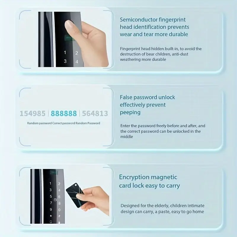 a set of intelligent 3d facial recognition fully automatic fingerprint lock home electronic door lock password details 6