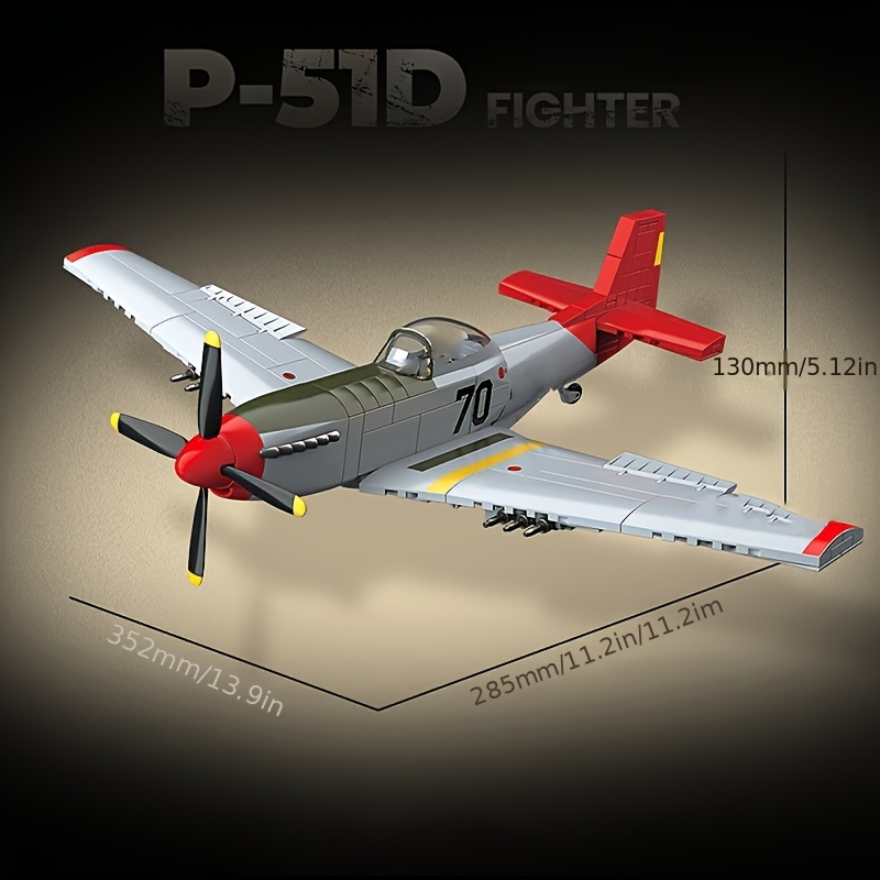 580pcs Classic P-51D Fighter Aircraft Building Block Model