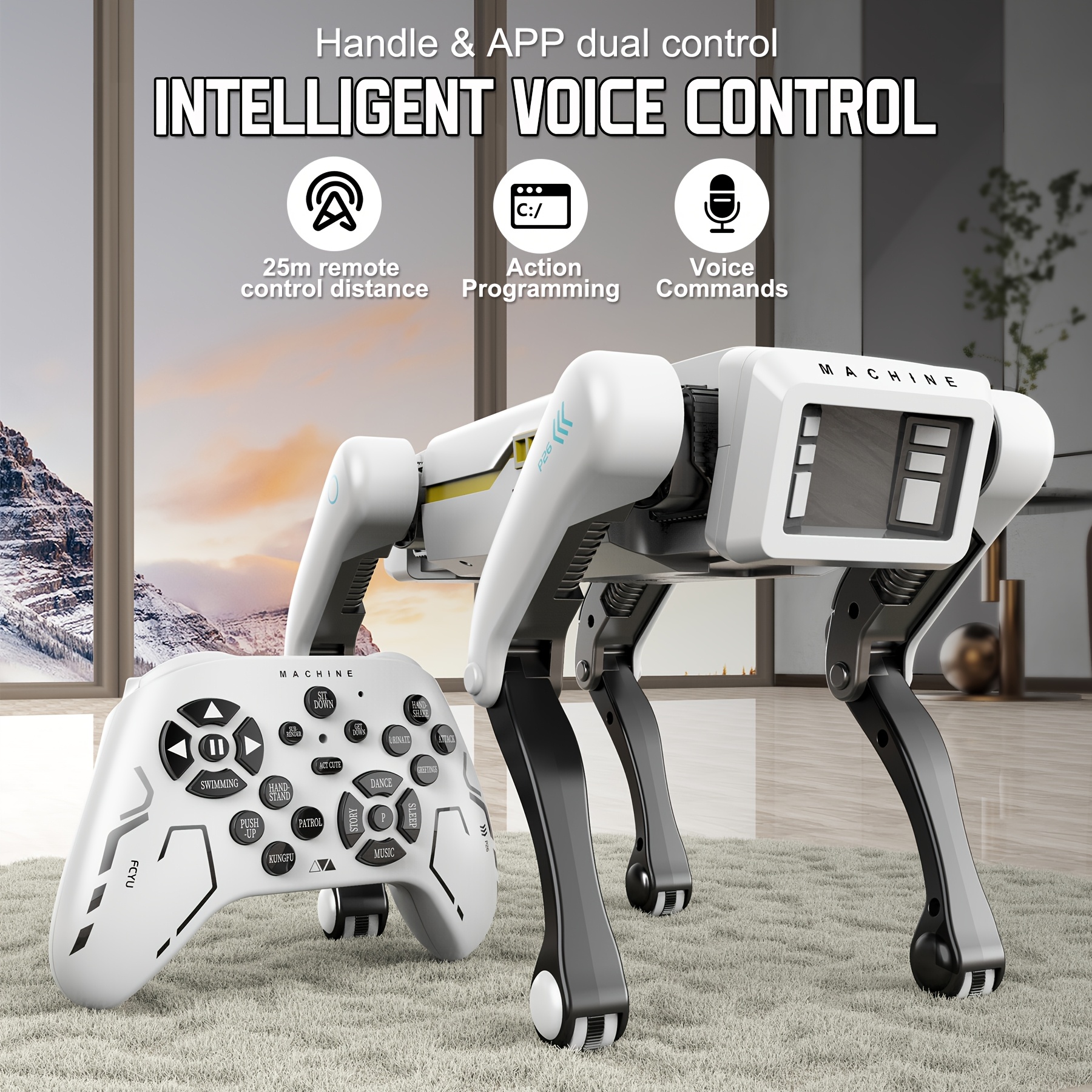 intelligent robot dog 2 4ghz remote control toy dog with a remote control distance of 82ft control to mobile apps programmable supports voice commands christmas and new year gifts details 1