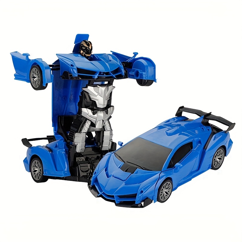 TEMU Robot Voiture Transformable, Jouet Voiture, Échelle 1:18 Rotation à 360° Drift, Déformation à un Bouton, Jouets Adaptés aux Enfants de Plus de,