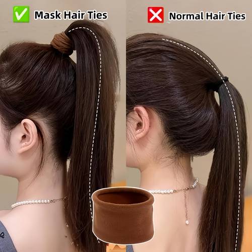 set mit 20 eleganten schwarzen haargummis für damen – dicke, nahtlose, rutschfeste, langlebige, weiche bequeme pferdeschwanzhalter, klassische farbige haaraccessoires für alle haartypen