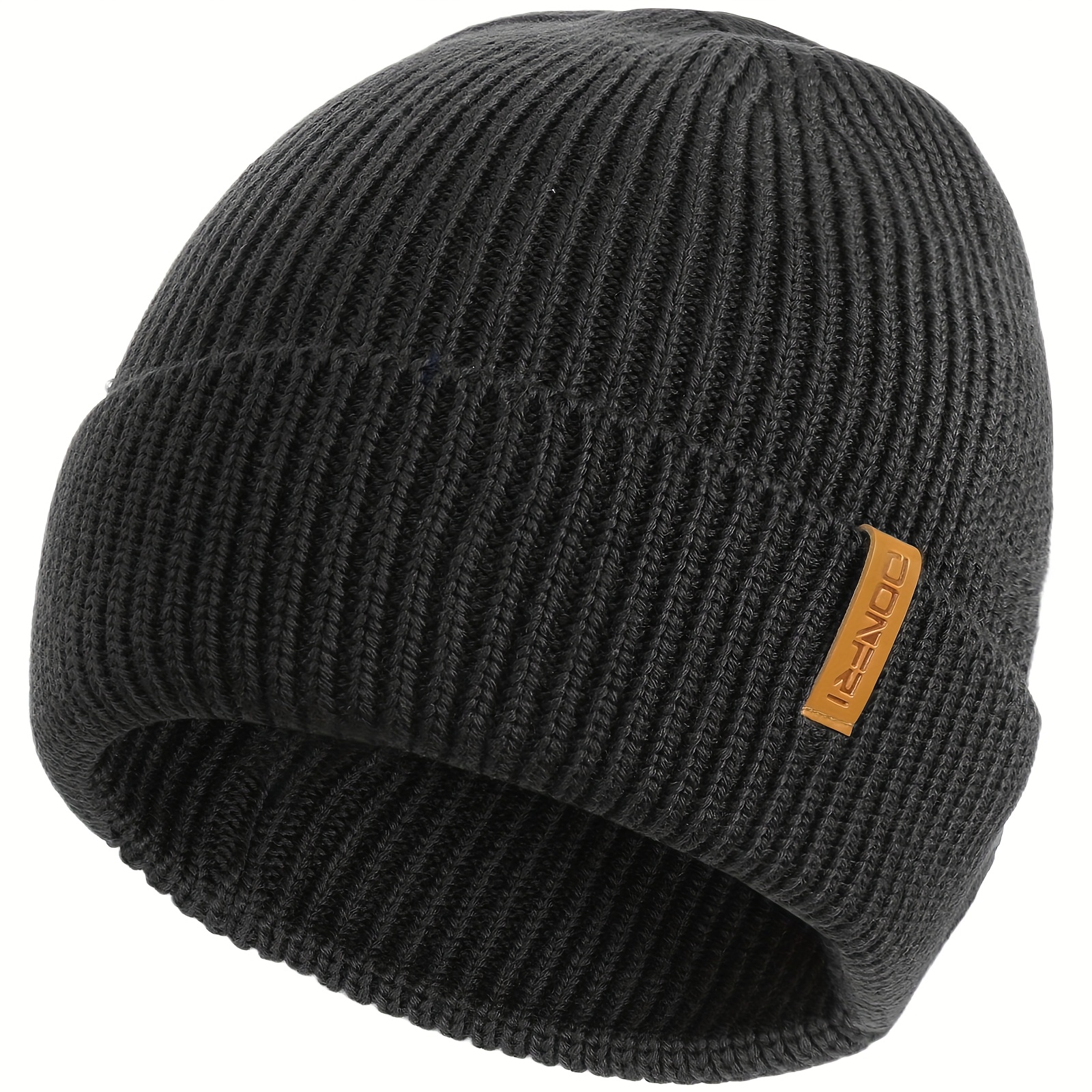 Image of Men's And Women's Merino Wool Beanie Hat - Stretchy One-size-fits-all (21-24 Inches) Soft Breathable Winter, 50% Merino Wool, Navy/black/grey, Skiing Outdoor, Sweat-wicking Warm Knit For Cold Weather