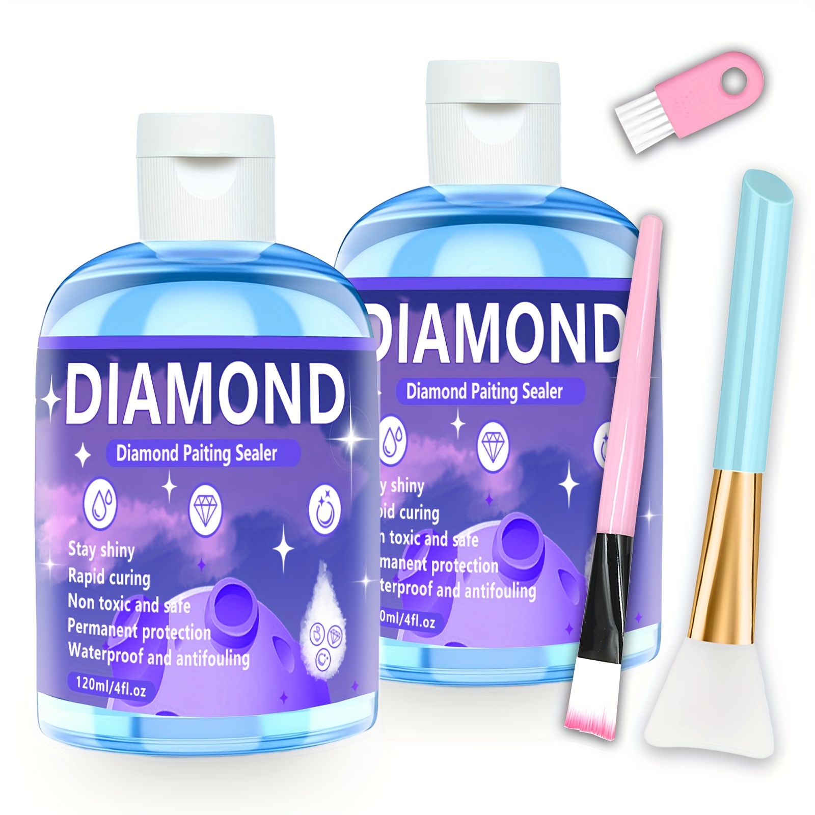 

brilliant Shine" Diamond Art Sealer Kit - High-gloss Finish With Resin Pen & Accessories, Permanent Shine For Diamond Painting And Puzzles