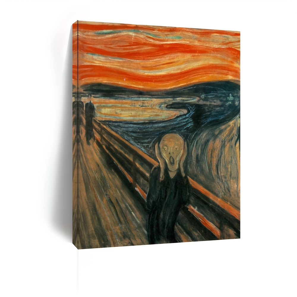

1pc Wooden Framed Canvas Painting, Edvard Munch The Scream, Wall Art Prints With Frame, Home Decoration, Festival Gift For Her Him, Ready To Hang